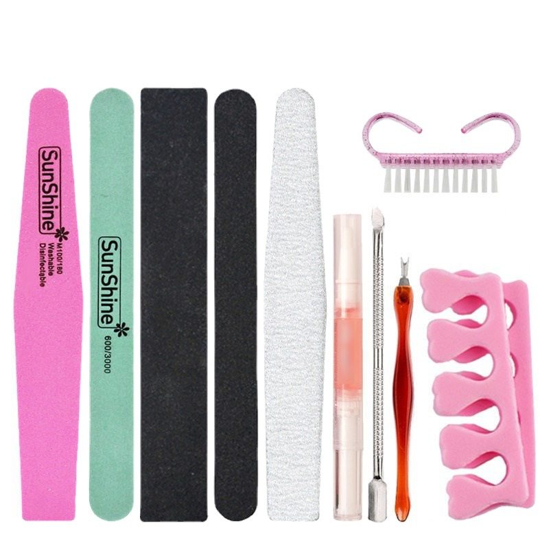 Nail tools nail rub polishing strip double-sided sanding strip sponge file nail rub repair hand 10 pieces suit