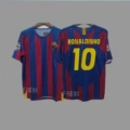 2005-06 UEFA Champions League Winner Barcelona Home with #10 Ronaldinho + Patch