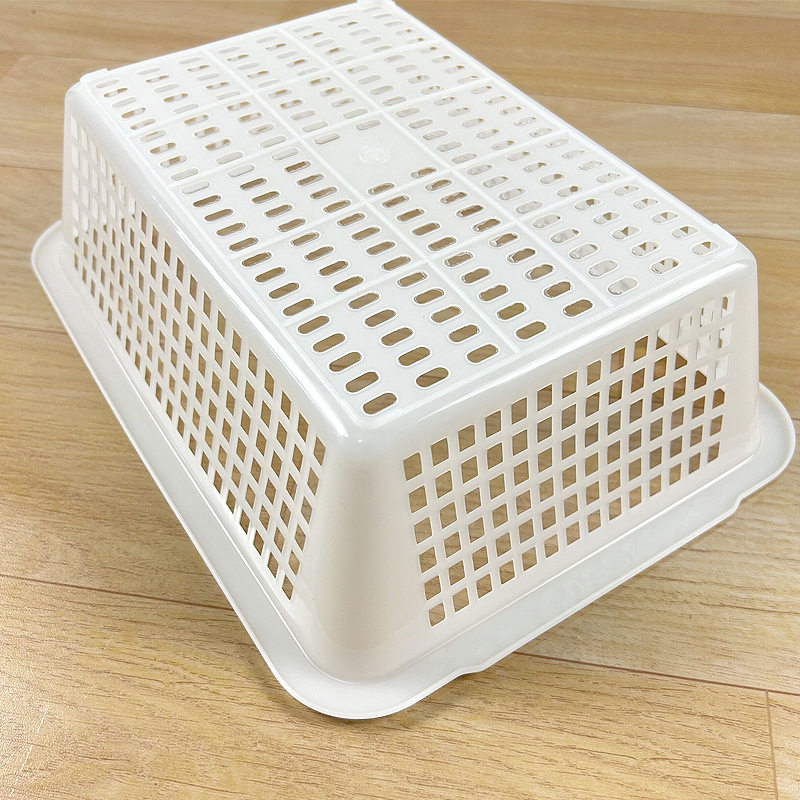 Plastic hollow storage basket rectangular square sieve kitchen fruit and vegetable washing and draining basket distribution sorting storage basket wholesale