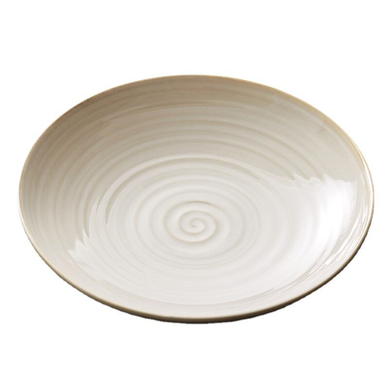 Dehua Ceramic Tableware Wholesale Deep Dish Plates Bowls for Home Use High-End Japanese-Style Tableware Western Salad Plates Novel Design