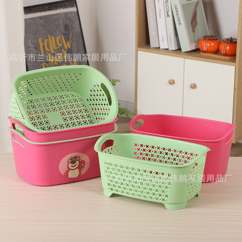 New Rectangular Plastic Double-Layer Drain Basket Creative Kitchen Sink Household Fruit and Vegetable Cleaning Basket Wholesale