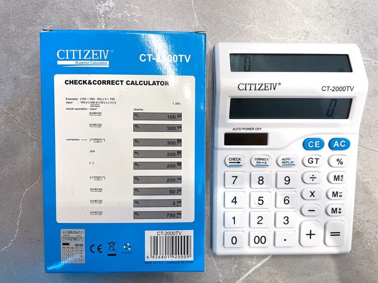 karuida /卡瑞达 计算器 CT-2000TV双屏显示  两个颜色