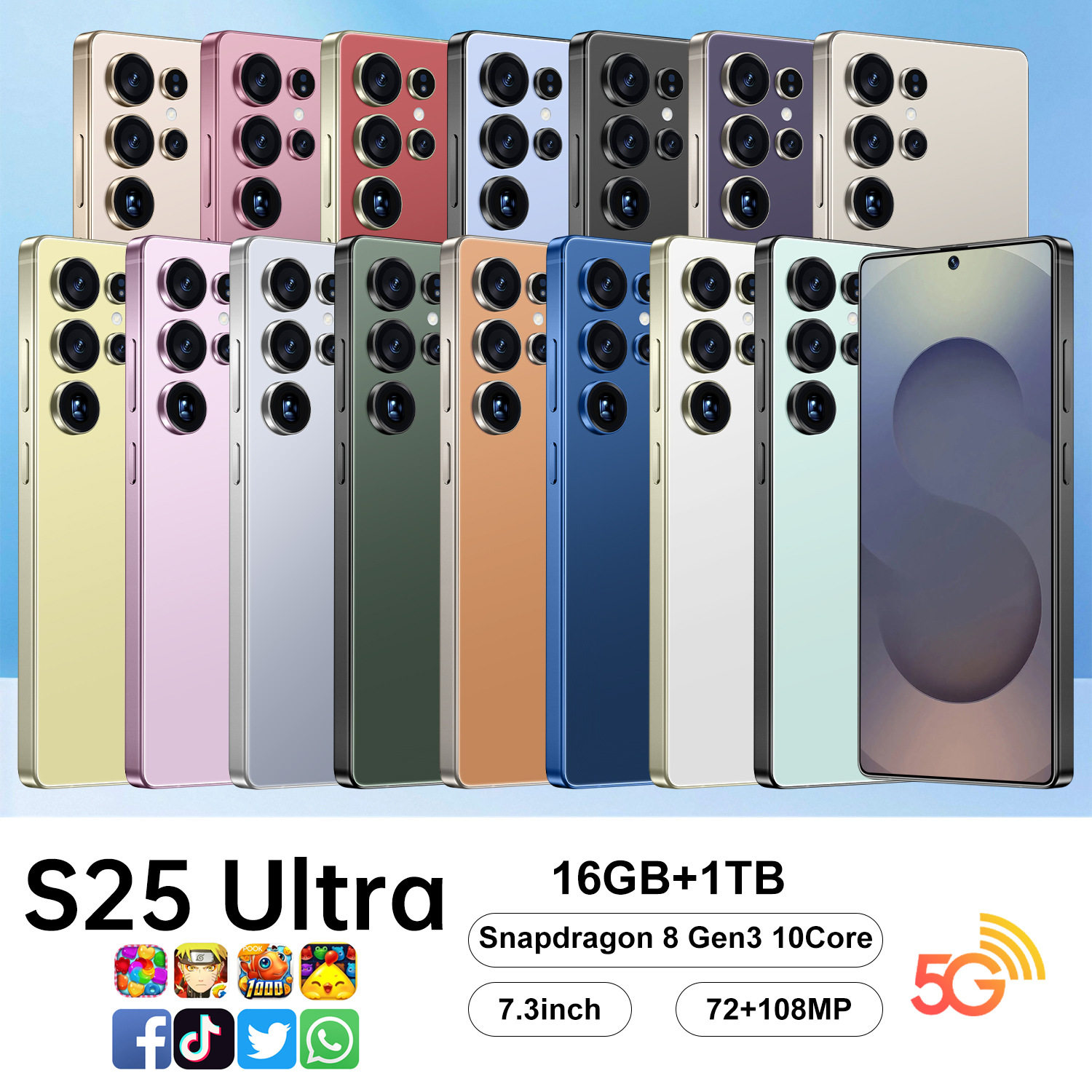 S25 Ultra跨境手机内置笔大屏安卓14外贸新款热销TK爆款智能手机