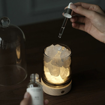 Doannes Fireless Aromatherapy Essential Oil Gift Box Diffuser Stone Lamp for Home Bedroom Long-Lasting Fragrance Crystal Stone