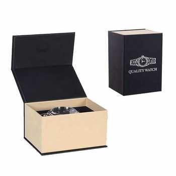 Black Paper Boutique Watch Flip-Top Watch Packaging Box Gift Box Wholesale Rectangular Jewelry Bracelet Jewelry