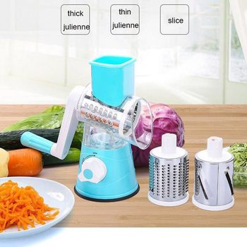Multifunctional Hand-Cranked Vegetable Cutter, Household Kitchen Manual Meat Grinder, Vegetable Grater, Slicer, Drum Vegetable Cutter