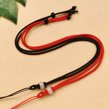 New Adjustable Handmade Braided Rope Ping An Buckle Jade Ring Lanyard Hetian Jade Jade Pendant Rope Necklace Rope