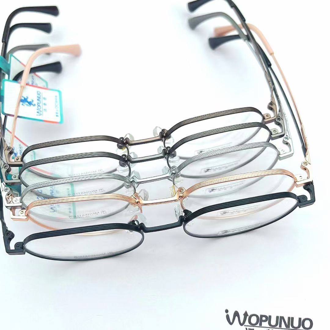Wide-brimmed retro high quality semi-titanium polygonal glasses frame full-frame women's all-match round face artistic myopia frame tide