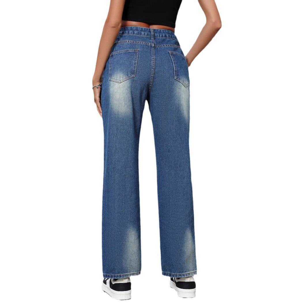 Womens Loose Fit Straight Leg Denim Pants Casual Style Comfortable Fabric Trendy Design Ready to Ship Low MOQ