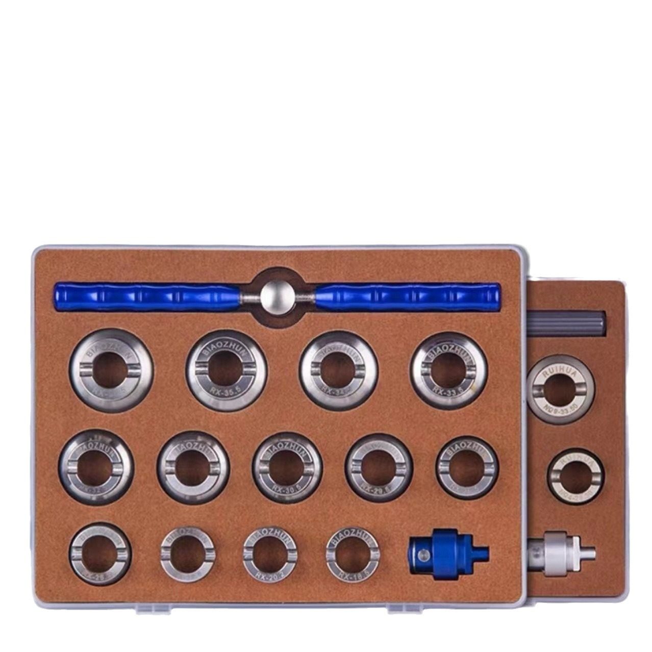 316 steel back cover opener full set size 15-piece set Machine open hand open double-purpose watch opener rotating