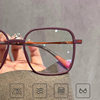 Internet Celebrity Ultra Light Myopia Glasses Women's Big Face Square Plain Face khaki Flat Eye Frame 23123