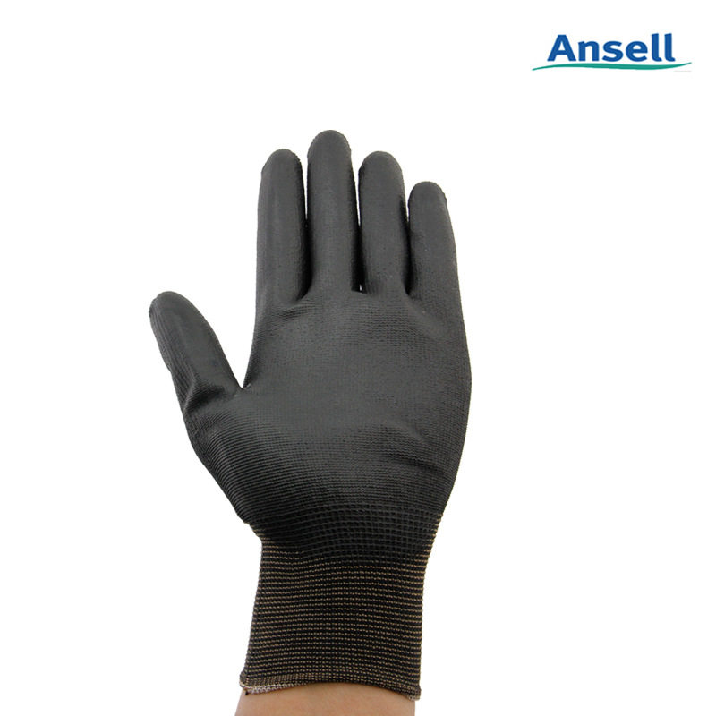 Ansier Ansell48-126PU coated lightweight polyurethane polyester wear-resistant non-slip breathable protective gloves