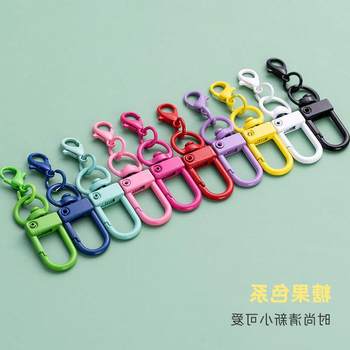 Color paint door buckle keychain hanging 14mm lobster buckle candy color rotating dog buckle metal jewelry DIY accessories