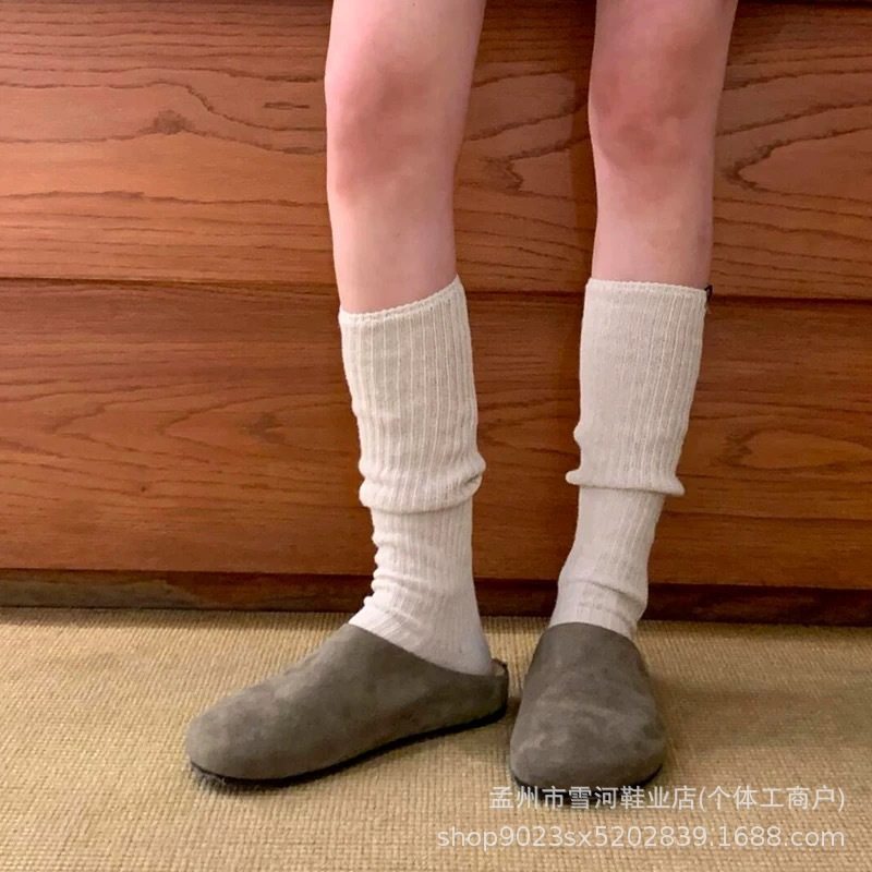 [Waterproof Rowd12]2024 Spring and Autumn New Style Unisex Versatile Retro Genuine Leather Half-Slipper Mules Birkenstock Shoes Flat