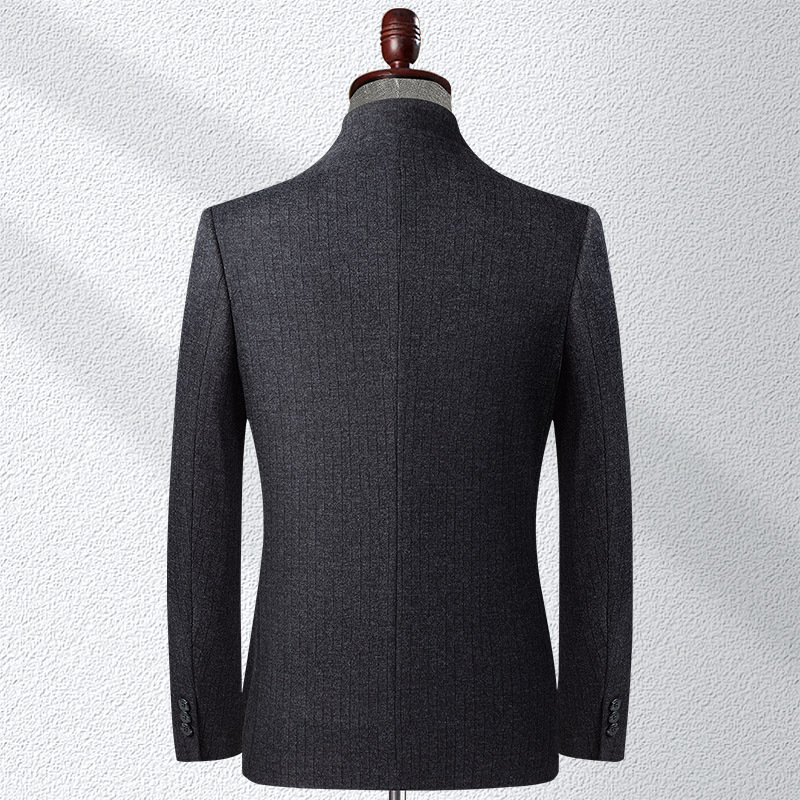 Áo vest nam cổ đứng phong cách công sở thanh lịch dáng ôm — Màu đen