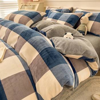 Milk Velvet Four-Piece Winter Double-Sided Fleece-Lined French Velvet Three-Piece Bed Bed Sheets Quilt Cover Flannel Coral Velvet Aliexpress