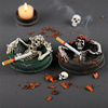 Personalized Halloween Flower Skull Ashtray, Trendy and Cool Gift for Boys, Resin Desktop Ornament, Home Decoration