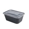 Daxing black 1000ML rectangular disposable lunch box plastic black square Lunch Box takeaway packing box free shipping