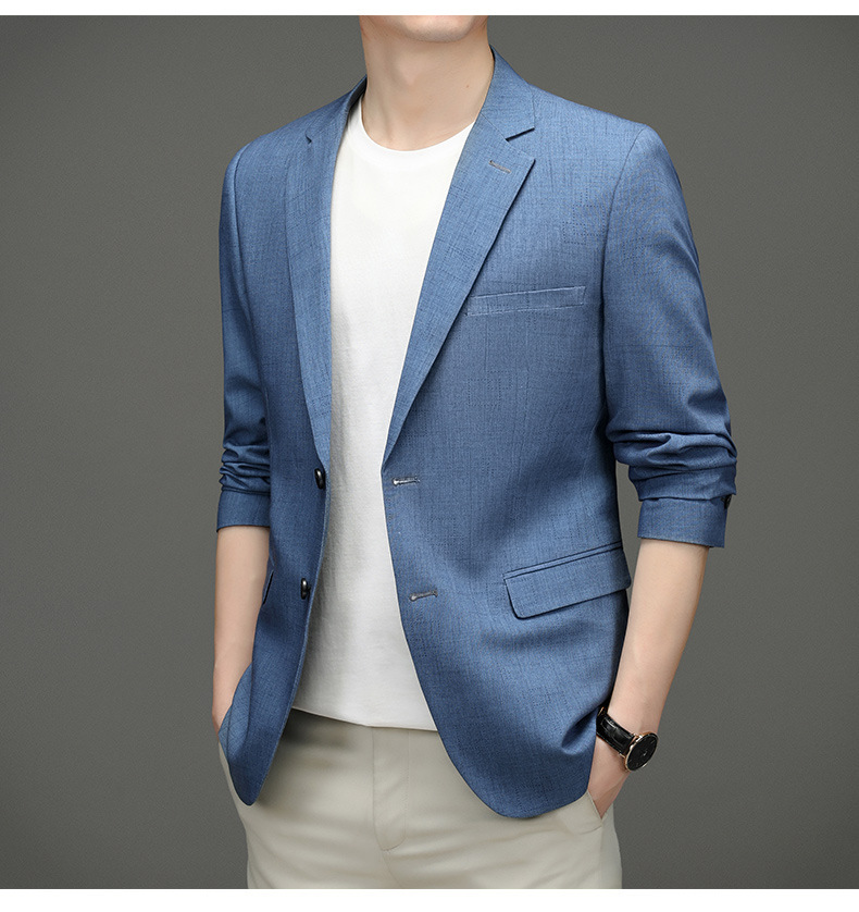 Áo vest nam kẻ caro xanh lam dáng ôm phong cách Hàn Quốc — Xanh lam kẻ ca-rô