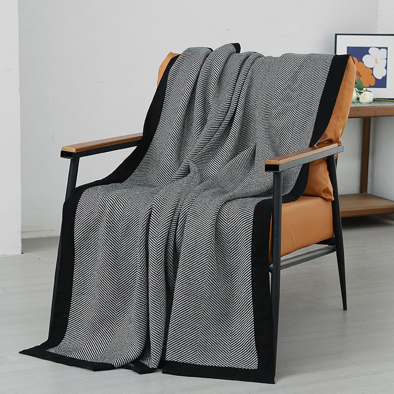 Nordic Simple Style Knitted Summer Nap Air Conditioning Blanket Blanket Bed Tail Towel Blanket New Style Blanket Sofa Blanket