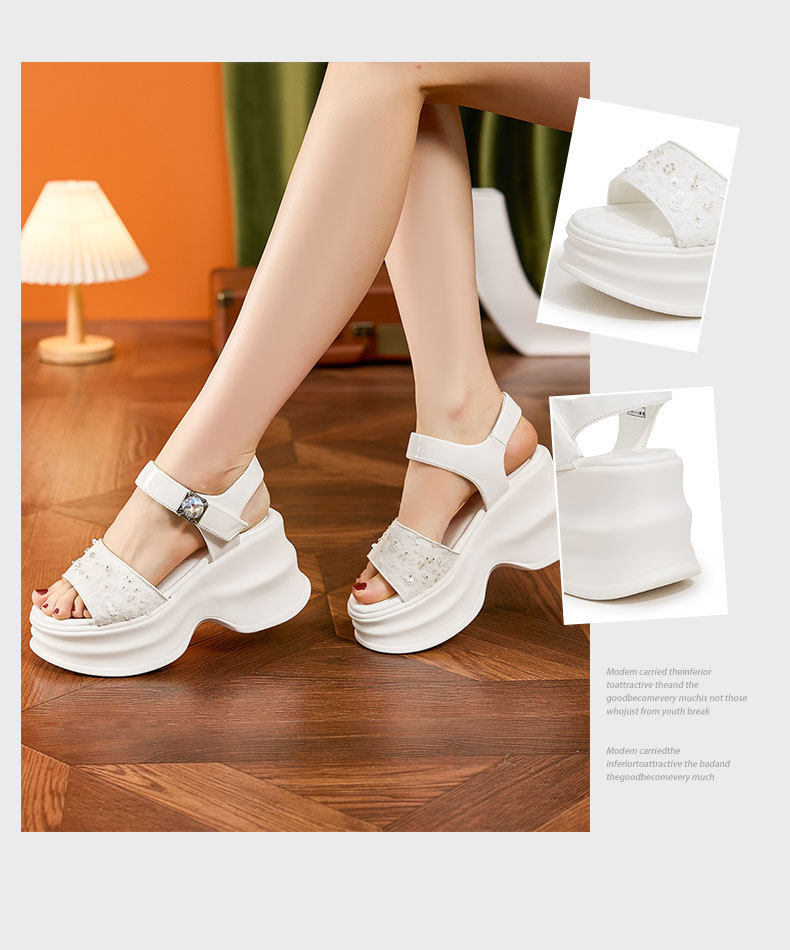 Dép sandal nữ quai chữ V đế TPU mềm mại — Trắng, Hồng, Đen chi tiết 3