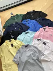 Raff 25 Spring/Summer Embroidered Logo Mesh Cotton Turn-Down Collar Short Sleeve Polo Shirt for Couples, Loose Fit, High Elasticity, Sporty Casual