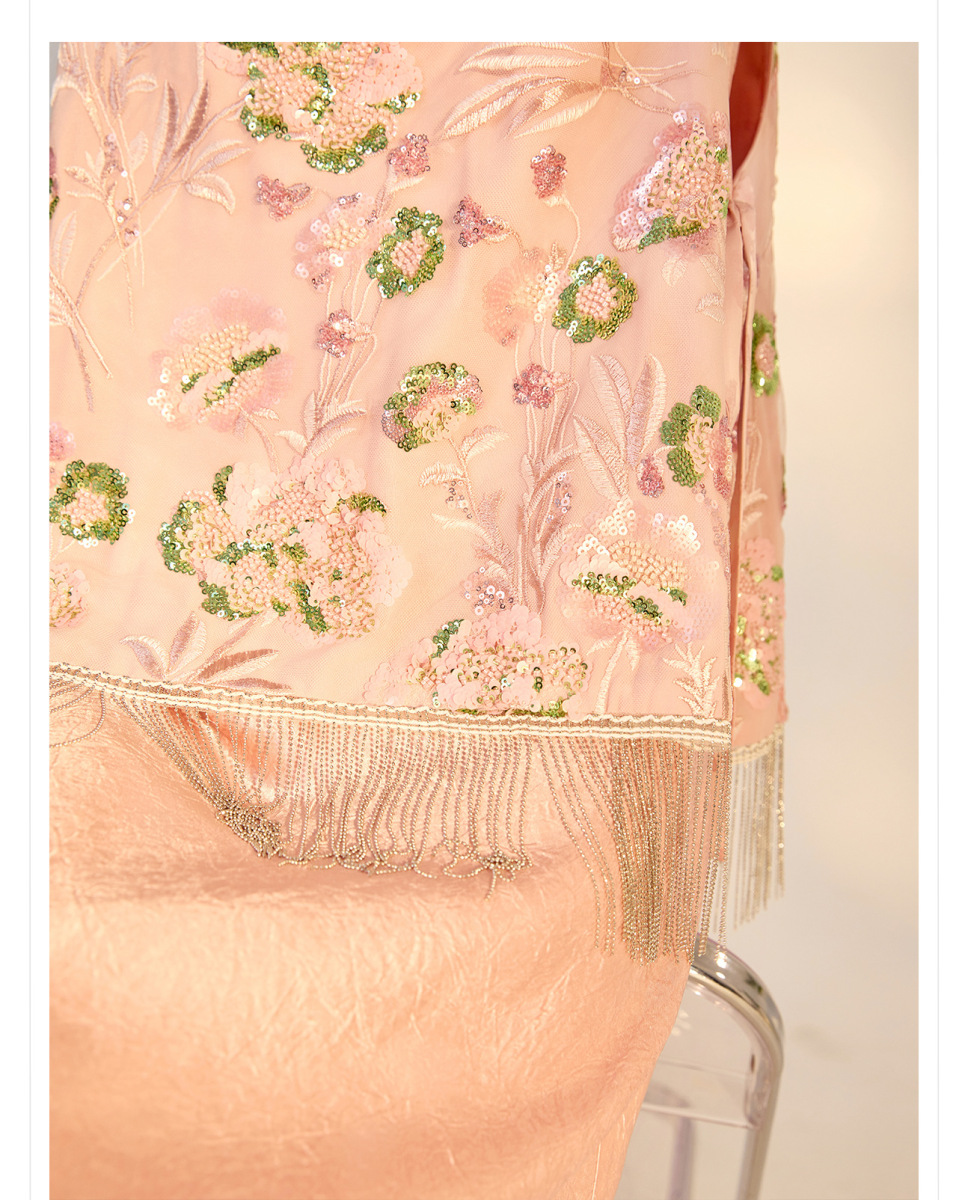 Áo vest nữ không tay thêu nổi bật cổ tròn đính đá phối khóa kéo — Phấn phủ Peach Mist (giao hàng trong 7 ngày), Phấn phủ Peach Mist (giao ngay trong ngày)