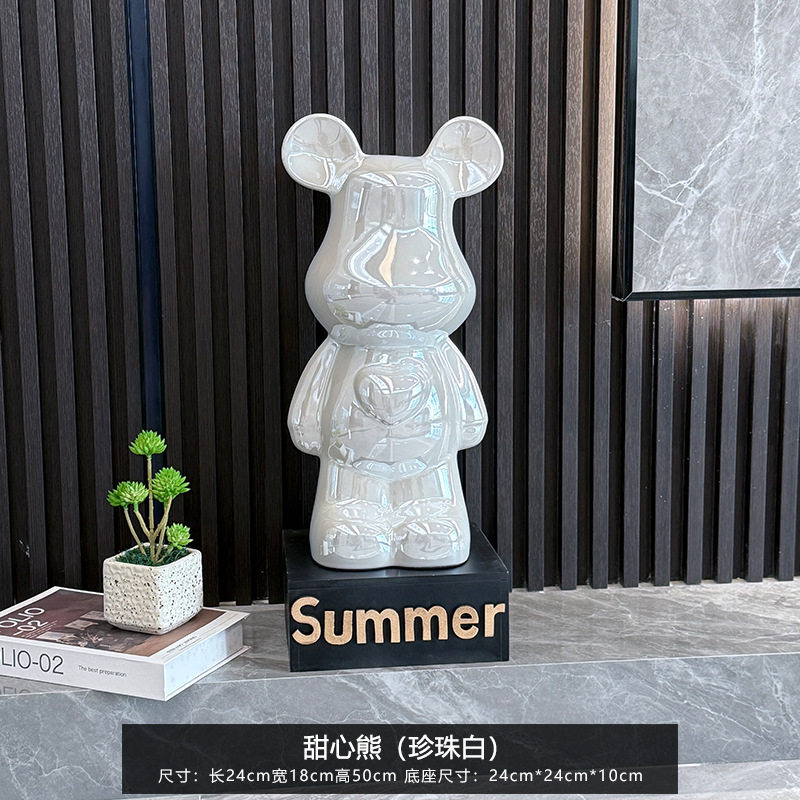 轻奢暴力熊家居展示柜高档摆件客厅电视柜酒柜玄关存钱罐装饰品