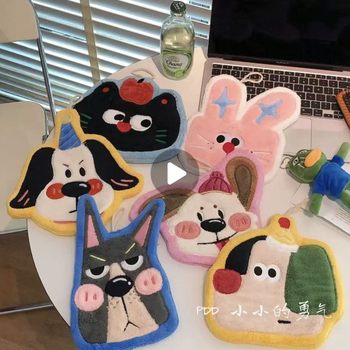 Cute Cartoon Puppy Hand Towel Coral Velvet Kidsren's Small Towel Hanging Thickeneded Water-Absorbent Quick-Drying Kitchen Rag