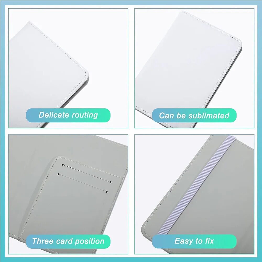 Cross-Border Popular Hot Transfer Blank Passport Holder Multi-Functional Travel Clip Money Leather Clip DIY Portable Protective Cover