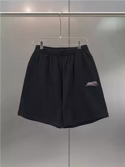 Correct Version Paris BL Home Classic Coke Crack Embroidered Sports Casual Shorts Loosen Version for Men and Women