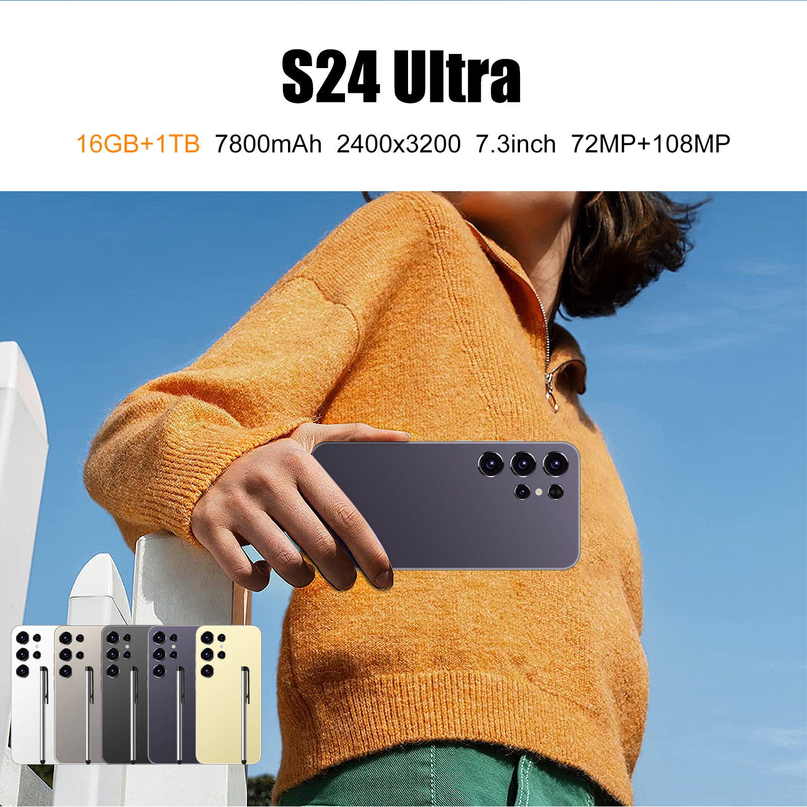 现货S24Ultra跨境智能手机16+1TB大内存4G外贸工厂直销可代发