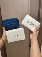 D Brand Luxury Denim Blue Cosmetic Pouch, Camera Bag Convertible Handbag for Counter Points Redemption