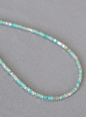 小众清新项链天河石串珠女碎银