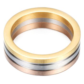 European and American Hot Selling Three-Color Mix and Match 6mm Laser Logo Stainless Steel Titanium Steel Ring Simple Versatile Ring Wholesale