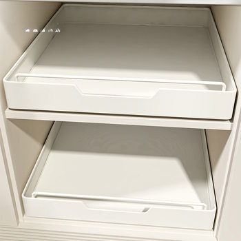 Cabinet Pull Basket Kitchen Seasoning with Slide Rail Installation-Free Storage Box Sandwich Storage Box