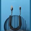 Super fast charging spring Type-C data line car telescopic 6A charging line for Apple Huawei motorcycle line