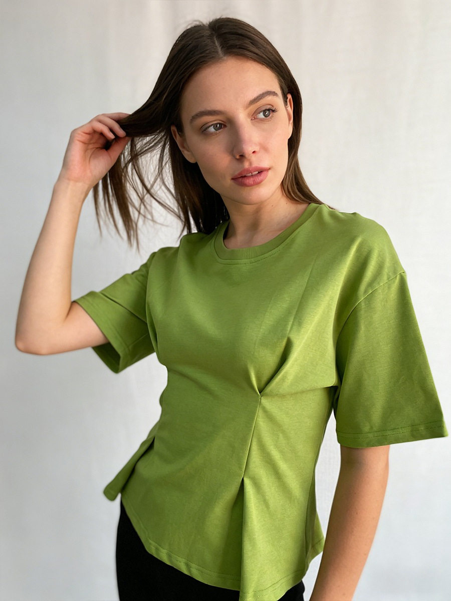 Womens Loose Fit Cotton T Shirt Short Sleeve Solid Color Comfortable Round Neck Summer Casual Wear Wholesale