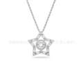 Elegant five-pointed star white gold necklace