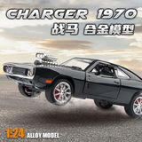 1:24 Dodge War Horse 1970 Muscle Car легкосплавный звук и свет откидывающийся назад четырехколесный амортизатор рулевого управления передним колесом модель автомобиля