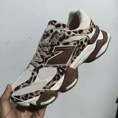 Leopard Print 9060 Dad-Style Fashionable Casual Running Shoes