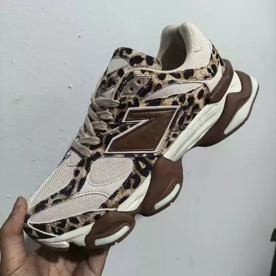 Leopard Print 9060 Dad-Style Fashionable Casual Running Shoes