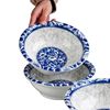 Underglaze Color Blue and White Porcelain Ceramic Bowl and Dish Tableware Household Rice Bowl Soup Bowl Soup Plate Dish Plate Dinner Plate Microwave Oven