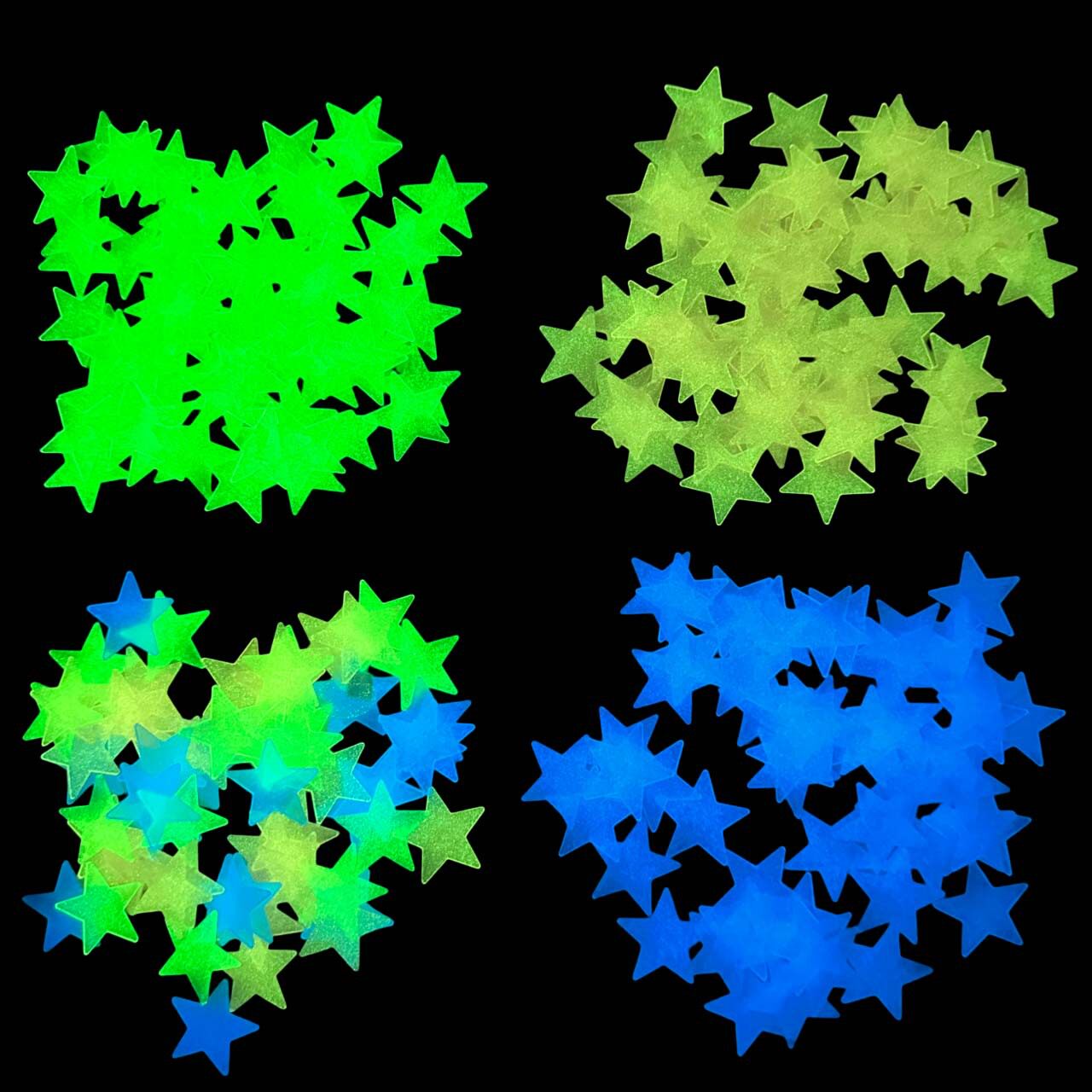 2-3cm夜光星星墙贴装饰荧光五角星跨境彩色发光门窗贴立体冰箱贴