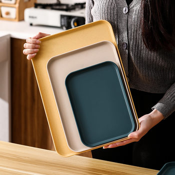 Source Factory Tray Plastic Rectangular Wholesale Restaurant Kindergarten Home Plate High-Value Ins Style Fruit Plate