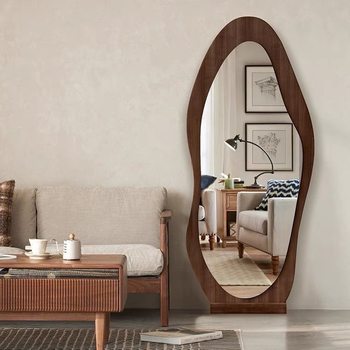 Cream Style Full-length Mirror Floor Mirror Ins Nordic Fitting Mirror Wall-mounted Bedroom Living Room Alien Cloud Dressed Mirror