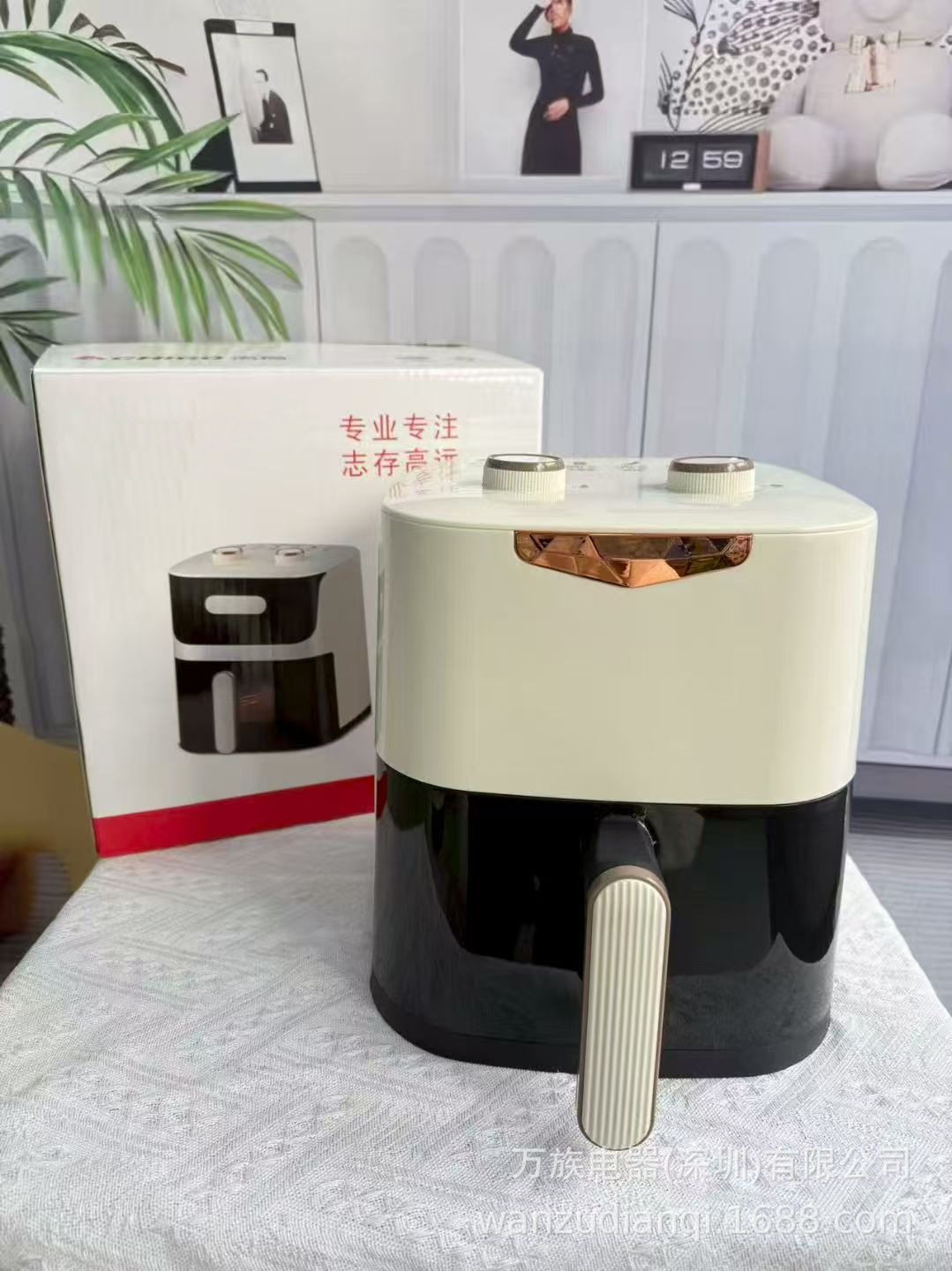 可视空气炸锅6L免翻面电烤箱家用大容量多功能烤炉全自动早餐机