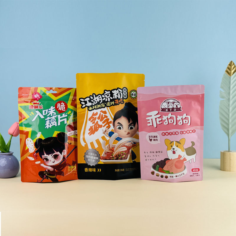 Aluminum Foil Food Packaging Bag Custom Plastic Self-Sealing Stand-Up Bag Food Grade Tea Packaging Bag with Color Printing Logo