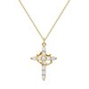 Cross-border Explosions Crown Cross Necklace Ladies 14K Gold Plated Crown Necklace Simple Diamond Necklace Faith