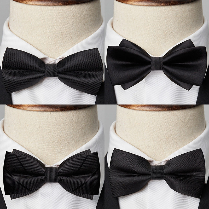 Solid Color Pattern Bow Tie Men's Wedding Groom's Wedding Best Man's Suit Black Red Blue Men's Bow Banquet Trendy